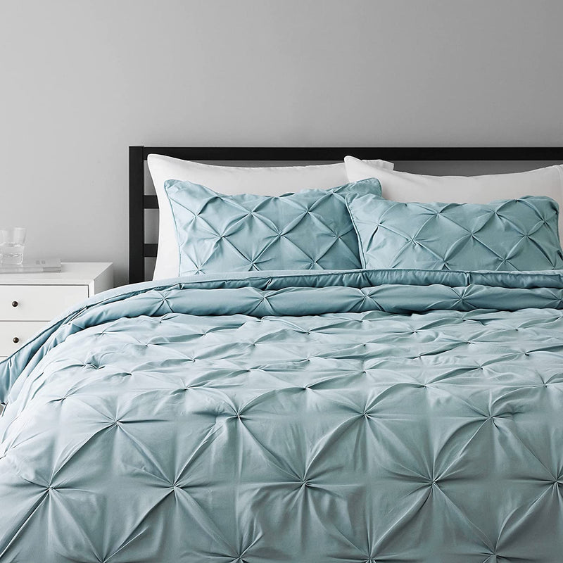 Pinch Pleat All-Season Down-Alternative Comforter Bedding Set - Twin / Twin XL, Burgundy Home & Garden > Linens & Bedding > Bedding KOL DEALS Spa Blue Bedding Set Full/Queen