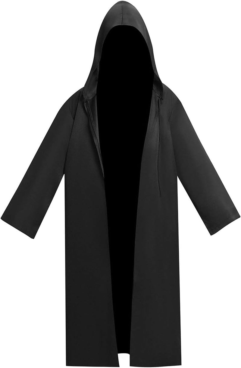 EONPOW Wizard Tunic Hooded Robe Halloween Cloak Cosplay Costumes  EONPOW Black Child Large 