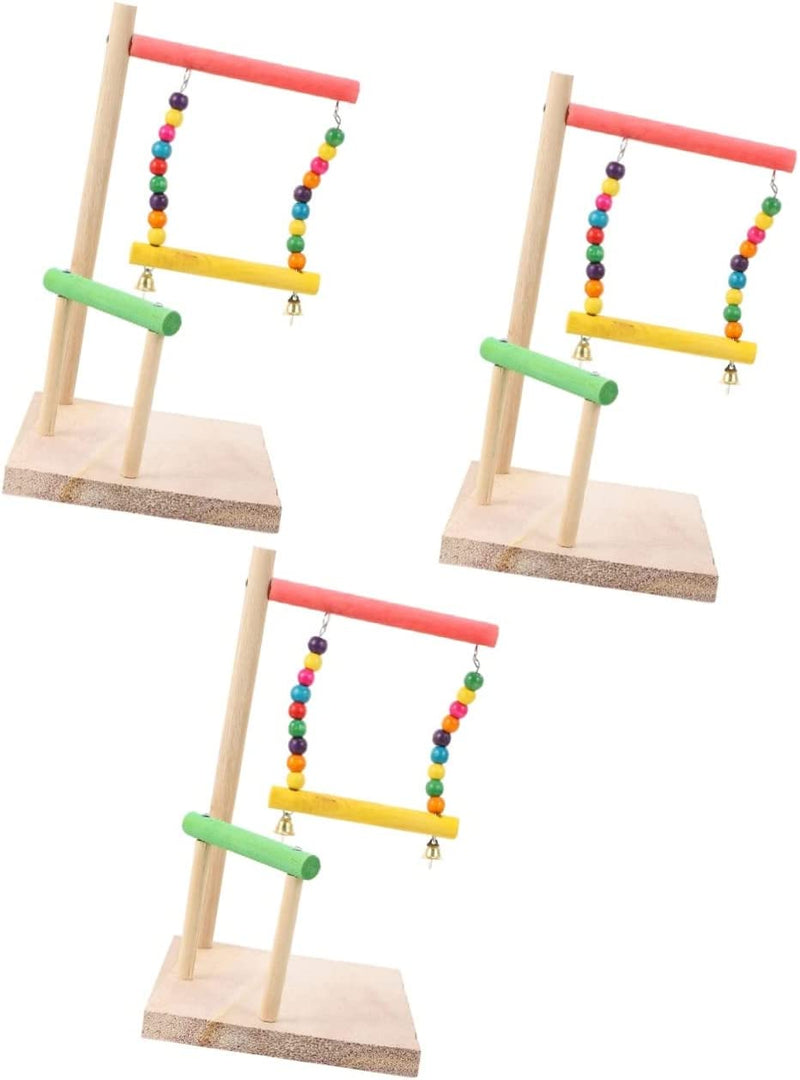 Ipetboom 3 Pcs Climbing Toy Top Stand Accessory Parakeet Love Gyms Bite Cockatoo Rod Wooden Ladder Birds Swing Standing Perches Platform Perch Playground Pet for Cockatiel Cage Animals & Pet Supplies > Pet Supplies > Bird Supplies Ipetboom As Shownx3pcs 15X16.5X26.5CMx3pcs 