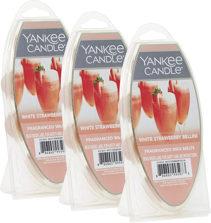 Yankee Candle Home Sweet Home Wax Melts, 3 Packs of 6 (18 Total)  Yankee Candle Company White Strawberry Bellini  