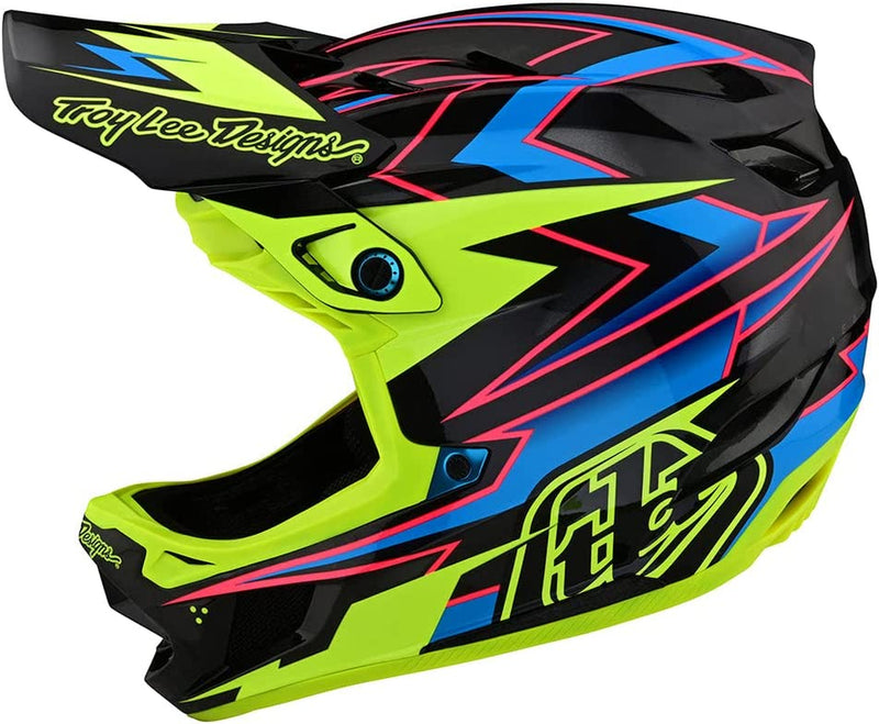 Troy Lee Designs D4 Carbon Full Face Mountain Bike Helmet for Max Ventilation Lightweight MIPS EPP EPS Racing Downhill DH BMX MTB - Adult Men Women Sporting Goods > Outdoor Recreation > Cycling > Cycling Apparel & Accessories > Bicycle Helmets Troy Lee Designs Black / Flo Yellow X-Small 