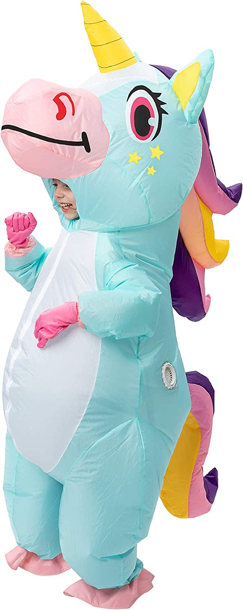 Spooktacular Creations Child Unisex Inflatable Costume, Full Body Unicorn Blow up Halloween Costume  Joyin Inc Blue Child (4-6) 