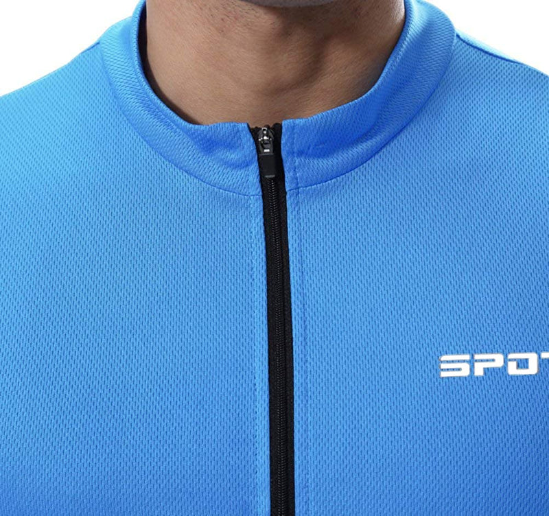 Spotti Men'S Cycling Bike Jersey Long Sleeve with 3 Rear Pockets - Moisture Wicking, Breathable, Quick Dry Biking Shirt Sporting Goods > Outdoor Recreation > Cycling > Cycling Apparel & Accessories Spotti   