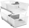 Madesmart 2-Tier Organizer, Multi-Purpose Slide-Out Storage Baskets with Handles and Dividers, Frost Home & Garden > Household Supplies > Storage & Organization madesmart Frost Original/Kitchen Pack of 1