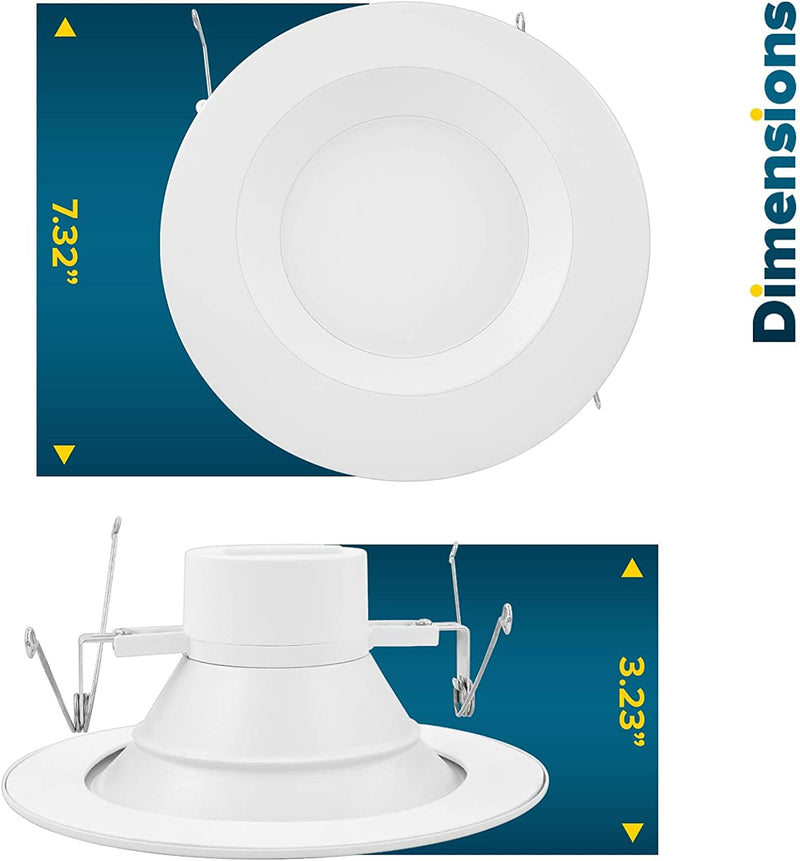 Sunperian 5/6 Inch Recessed Lighting LED Can Lights, 5 Color Options 2700K/3000K/3500K/4000K/5000K, CRI 90, 14W=90W, 1100 Lumens, Dimmable LED Downlight, Wet Rated, IC Rated, ETL Listed (6 Pack) Home & Garden > Lighting > Flood & Spot Lights Sunperian   
