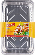 Glad Disposable Bakeware Aluminum Rectangular Cookie Sheets for Baking and Roasting, 12 Count | 16" X 11" X 0.25" - Textured Sheet for Easy Removal, Made from Recyclable Aluminum Home & Garden > Kitchen & Dining > Cookware & Bakeware Brand Buzz Consumer Products Full Size Deep Steam Table Pans 2 Count 