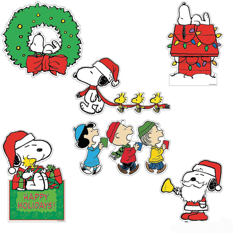 Peanuts Characters Charlie Brown Snoopy Linus Lucy and Woodstock Large Christmas Cut Outs Wall Decorations, 6-Pack Home & Garden > Decor > Seasonal & Holiday Decorations& Garden > Decor > Seasonal & Holiday Decorations Peanuts Worldwide   