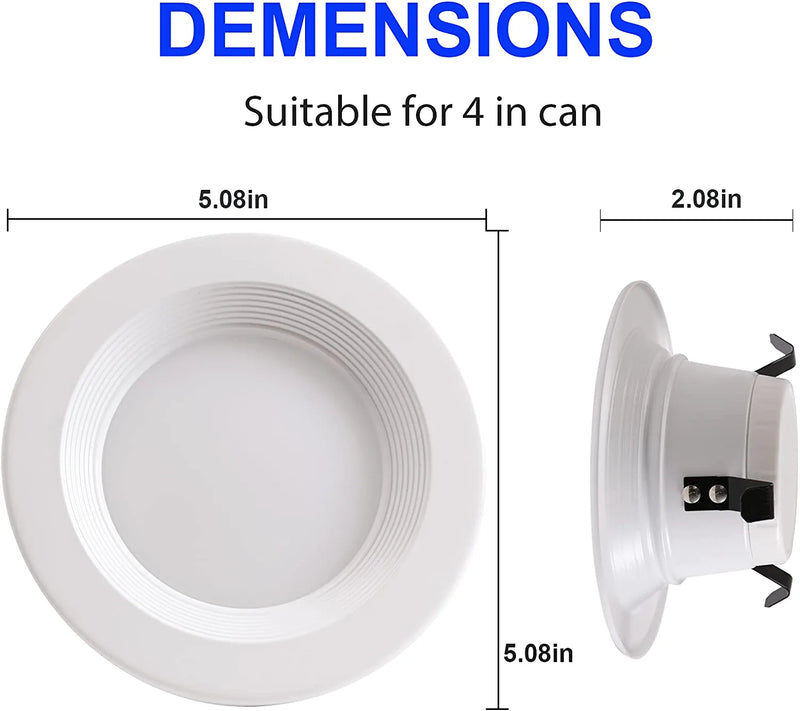 Energetic 10 Pack 660LM Dimmable LED Recessed Lighting 4 Inch Downlight, 10W=75W Equivalent, 5000K Daylight, Baffle Trim Can Light, Simple Installation, ETL & Energy Star Listed, Damp Rated Home & Garden > Lighting > Flood & Spot Lights Yankon   