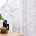 Lazzzy Sheer Curtains 63 Inch Length 2 Panels Set Farmhouse Floral Curtains Living Room Laundry Room Dining Room Bedroom Curtains Window Treatments Rustic Semi Sheer Curtains Rod Pocket Blue on White Home & Garden > Decor > Window Treatments > Curtains & Drapes Lazzzy Grey on White 63"L 