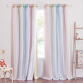 NICETOWN Nursery Curtains for Kids, Farmhouse Blackout Curtain Panels for Bedroom, Double Layer Star Hollow-Out Grommet Aesthetic Living Room Toddler Window Curtains, 2 Pcs, W52 X L84, Biscotti Beige Home & Garden > Decor > Window Treatments > Curtains & Drapes NICETOWN Rainbow-3 W52 x L84 