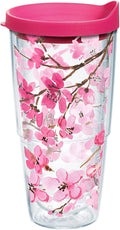 Tervis Made in USA Double Walled Sakura Japanese Cherry Blossom Insulated Tumbler Cup Keeps Drinks Cold & Hot, 24Oz, Classic - Lidded Home & Garden > Kitchen & Dining > Tableware > Drinkware Tervis Pink and Clear 24oz 
