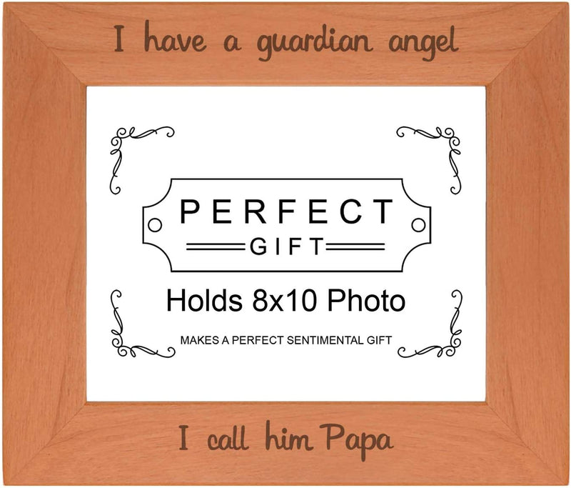 Thiswear Bereavement Gifts Grandpa Papa I Have a Guardian Angel Funeral Gifts Natural Wood Engraved 4X6 Landscape Picture Frame Wood Home & Garden > Decor > Picture Frames ThisWear 8x10 Landscape  