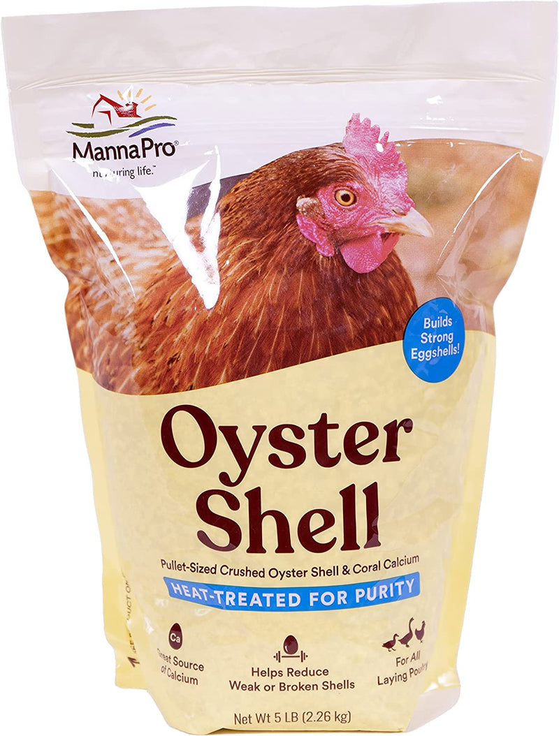 Manna Pro Crushed Oyster Shell | Egg-Laying Chickens | 5 LB Animals & Pet Supplies > Pet Supplies > Bird Supplies > Bird Food TV Non-Branded Items (Pets) 5 Pound (Pack of 1)  