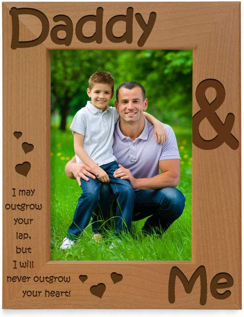 KATE POSH - Daddy & Me - I May Outgrow Your Lap, but I Will Never Outgrow Your Heart - Picture Frame (5X7 - Vertical) Home & Garden > Decor > Picture Frames KATE POSH 4x6-Vertical  