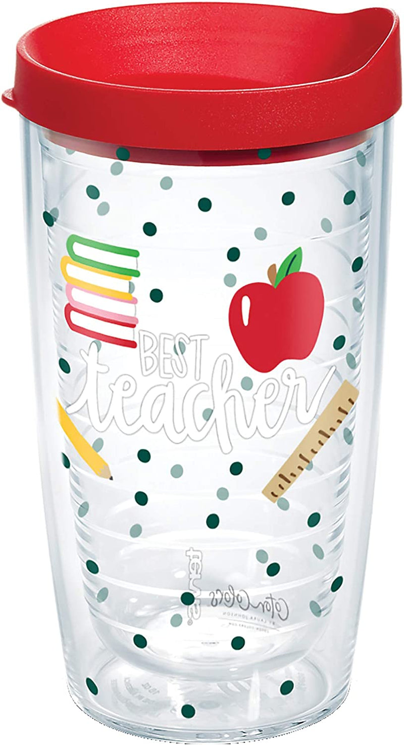 Tervis Coton Colors - Love Stripes Insulated Tumbler with Wrap and Red Lid, 16Oz, Clear Home & Garden > Kitchen & Dining > Tableware > Drinkware Tervis Teacher 16oz 