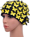 Medifier Vintage Swim Cap Floral Petal Retro Style Bathing Caps for Women Sporting Goods > Outdoor Recreation > Boating & Water Sports > Swimming > Swim Caps CL Yellow  