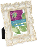 Laura Ashley 5X7 Black Ornate Textured Hand-Crafted Resin Picture Frame with Easel & Hook for Tabletop & Wall Display, Decorative Floral Design Home Décor, Photo Gallery, Art, More (5X7, Black) Home & Garden > Decor > Picture Frames Laura Ashley White W/ Gold 2x3 