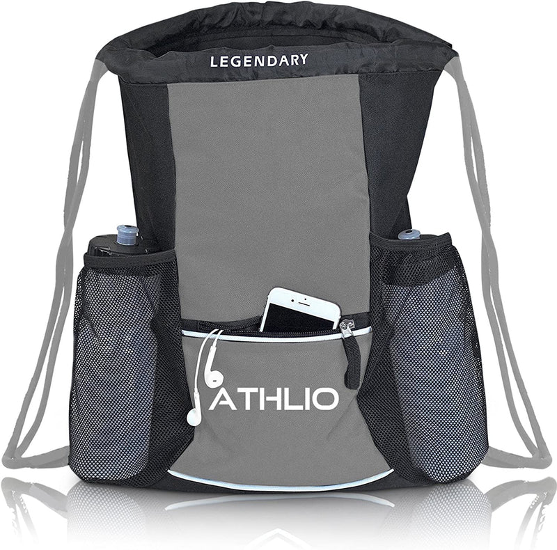 Legendary Drawstring Gym Bag - Waterproof | for Sports & Workout Gear | XL Capacity | Heavy-Duty Sackpack Backpack Home & Garden > Household Supplies > Storage & Organization Soccerware Graphite  