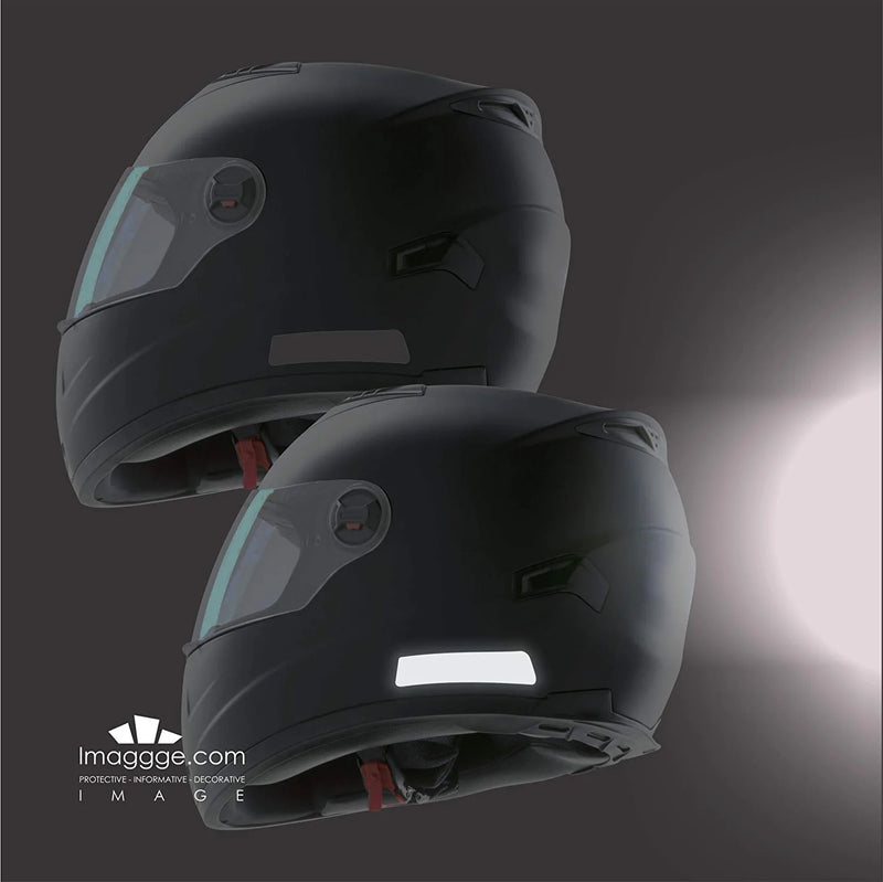 Imaggge.Com Reflective Stickers for Helmet - Motorbike, Bike, Scooter. - New Fitted Design - 4 Shapes - German Quality - Black Sporting Goods > Outdoor Recreation > Cycling > Cycling Apparel & Accessories > Bicycle Helmets imaggge.com   