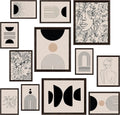 97 DECOR Abstract Geometric Wall Art - Bauhaus Poster Print, Mid Century Modern Wall Decor, Black and White Minimalist Line Edgy Art Prints, Semi Circle Bedroom Picture Bauhaus Artwork (8X10 UNFRAMED) Home & Garden > Decor > Artwork > Posters, Prints, & Visual Artwork 97 Decor Abstract Poster  