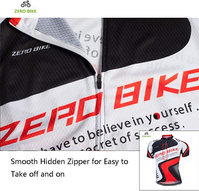ZEROBIKE Men Breathable Quick Dry Comfortable Short Sleeve Jersey + Padded Shorts Cycling Clothing Set Cycling Wear Clothes Sporting Goods > Outdoor Recreation > Cycling > Cycling Apparel & Accessories E Support   