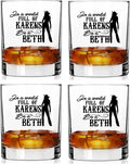 Toasted Tales in a World Full of Karen'S Be a Beth | Old Fashioned Whiskey Glass Tumbler | Rocks Barware for Scotch, Bourbon, Liquor and Cocktail Drinks | Quality Chip Resistant Home & Garden > Kitchen & Dining > Tableware > Drinkware Toasted Tales A World Full Of Karen's Be A Beth | Set Of 4 Whiskey Glass 