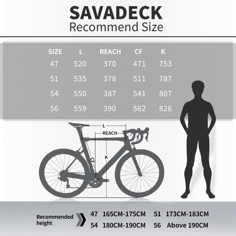 SAVADECK Carbon Road Bike,Herd6.0 T800 Carbon Fiber 700C Road Bicycle with Shimano 105 22 Speed Groupset Ultra-Light Carbon Wheelset Seatpost Fork Bicycle Sporting Goods > Outdoor Recreation > Cycling > Bicycles SAVADECK   