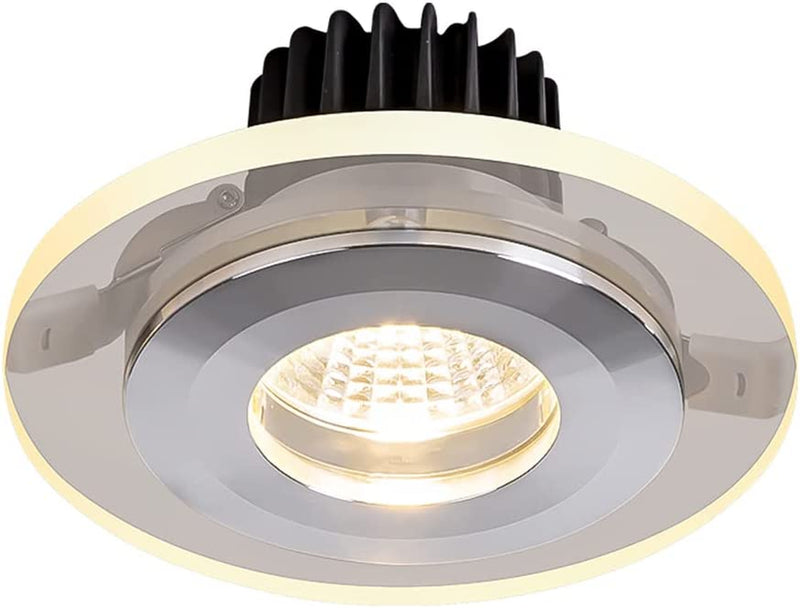 FAZRPIP Light Guide LED Downlight 5W 7W 12W Ultra Thin round Panel Lights Baffle Trim Ceiling Recessed Lamps High Brightness Daylight Retrofit Downlight Double Halo Recessed Light