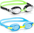 Portzon Unisex-Child Swim Goggles, anti Fog No Leaking Clear Vision Water Pool Swimming Goggles Furniture > Shelving > Wall Shelves & Ledges portzon Blue + Black  