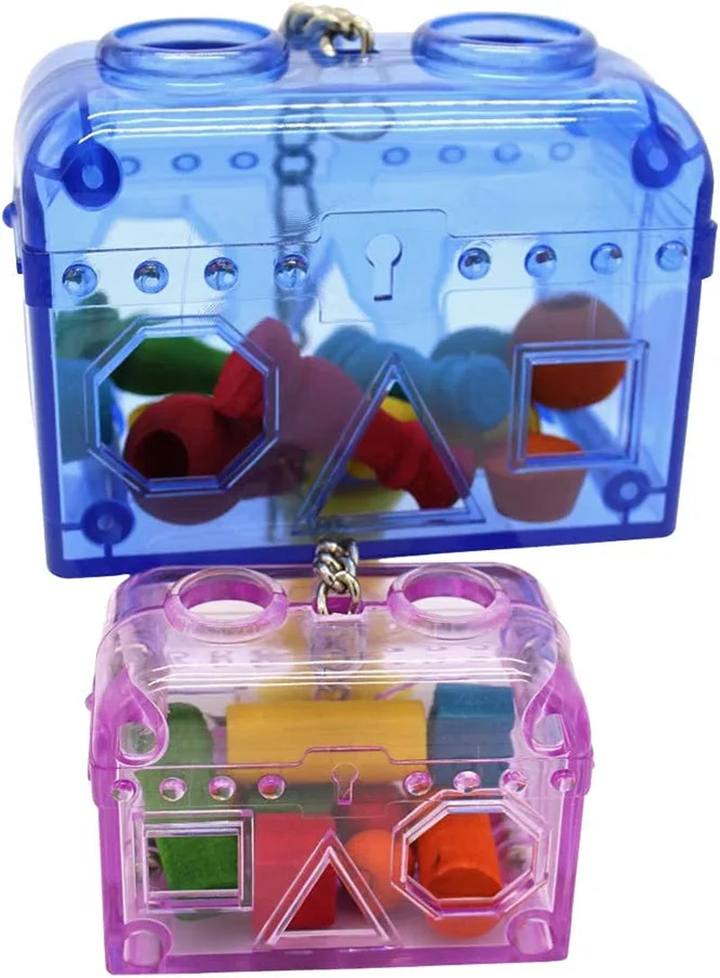 Sweet Feet and Beak Large or Small Treasure Chest - Perfect Bird Cage Toy Colorful, Safe, Easy to Install - Washable, Refillable, Non-Toxic, Foraging Box - Cage Accessories Animals & Pet Supplies > Pet Supplies > Bird Supplies > Bird Toys Sweet Feet and Beak   