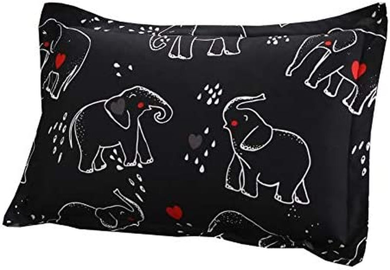 MAG Lovely Elephant Bed Sheet 3PC Black Color Queen Size Bedding Sheet Set with 1 Flat & 1 Fitted Sheet with 1 Pillow Cases , 12” Deep for Kids,Boys and Girls Home & Garden > Linens & Bedding > Bedding MAG   