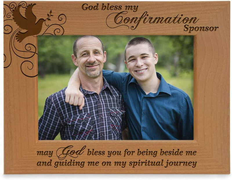 KATE POSH - God Bless My Confirmation Sponsor - May God Bless You for Being beside Me and Guiding Me on My Spiritual Journey - Picture Frame (4X6 Vertical) Home & Garden > Decor > Picture Frames KATE POSH 5x7-Horizontal - Sponsor  