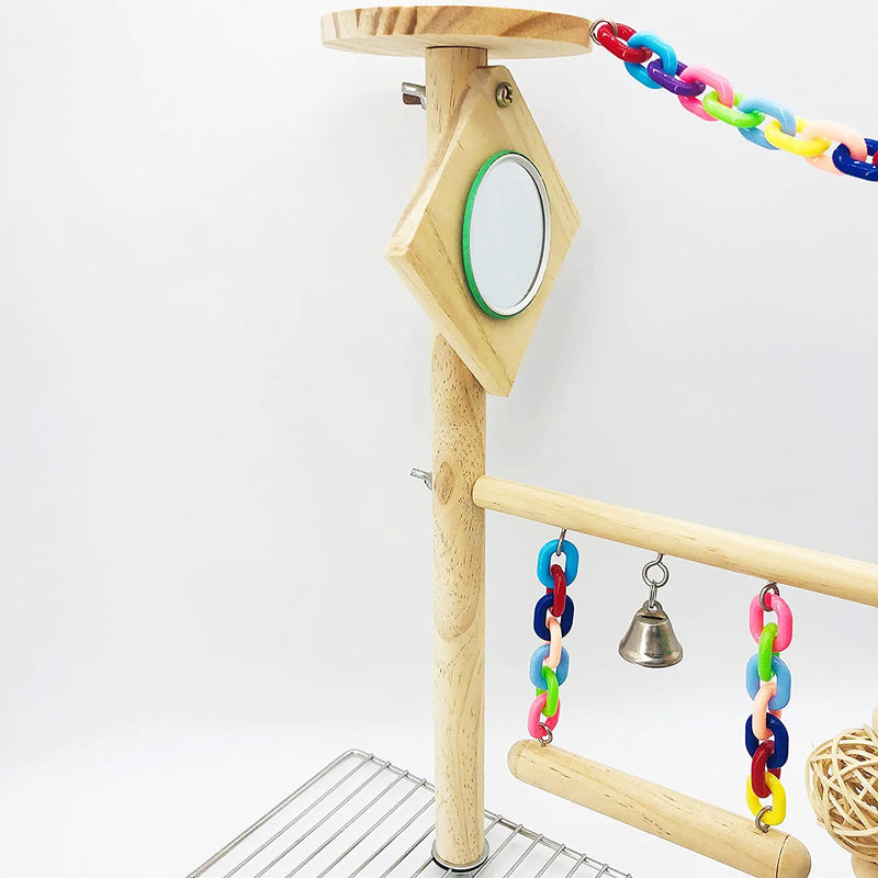 Bird Playground for Top of Cage, Parrot Gym Hanging Chewing Toys, Cage Top Play Stand for Conure, Parakeets, Budgie, Cockatiels, Lovebirds, Bird Wood Perch Cage Toys Animals & Pet Supplies > Pet Supplies > Bird Supplies CAREUPET   