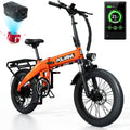 Electric Bike for Adults, Folding 20" Fat Tire Electric Bike Peak 500W Motor 48V/14Ah Removable Battery Ebike with Color LCD Display Mountain Snow Ebike and Fork, Shimano 8 Speed for All Terrain Sporting Goods > Outdoor Recreation > Cycling > Bicycles Guangzhou Gedesheng Electric Bike Co.,Ltd. Orange  