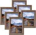 Decowald 8X10 Picture Frames Rustic with High Definition Glass, Distressed Wood Pattern Frame for Tabletop Display and Wall Mounting, Home Decorative Photo Frames, Set of 6, White Home & Garden > Decor > Picture Frames Decowald Grey 5x7 