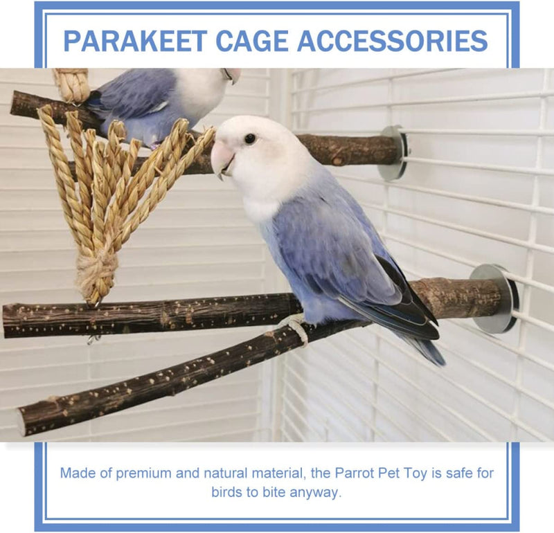 BCOATH String Small Playground Wood Bite Branch Budgie Natural Rod Perch Birds Decoration for Cage Standing Cockatiels Boredom Scratching Medium Perches Wooden Finches Swing Grinding Animals & Pet Supplies > Pet Supplies > Bird Supplies BCOATH   