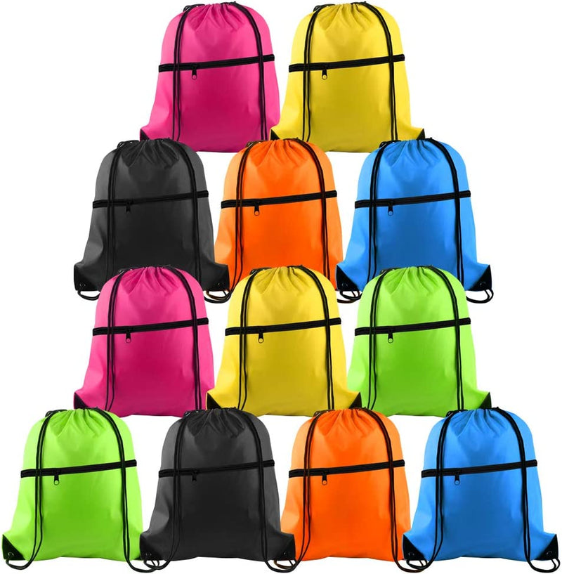 KUUQA 12 Pcs Drawstring Backpack Bags Sport Gym Sack Cinch Bags Bulk for School Traveling and Storage (Purple) Home & Garden > Household Supplies > Storage & Organization KUUQA Multicolor  