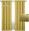 GRALI Thermal Total Blackout Curtains, Farmhouse Dusk Blue Linen Drapes, 84 Inches Drop Draperies for Sliding Door / Hall / Dorm Window（Pack of 2 Pcs, 52-Wide Home & Garden > Decor > Window Treatments > Curtains & Drapes GRALI-DECOR Full Blackout - Mustard Yellow W52 x L95|Pair 