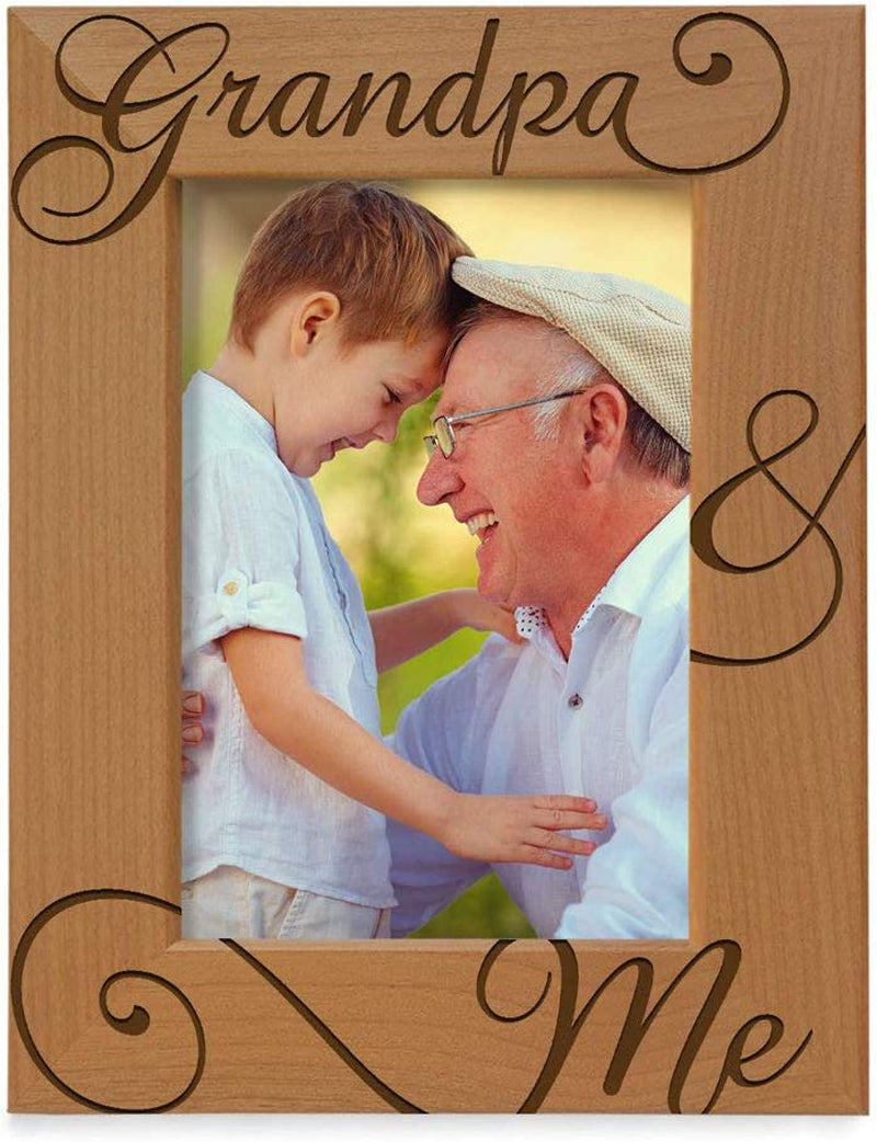 KATE POSH Grandpa and Me Engraved Natural Wood Picture Frame, I Love You Grandpa, Grandparent'S Day, Best Grandpa Ever, Grandfather Gifts, Grandpa & Me, Father'S Day, Christmas (4X6-Vertical) Home & Garden > Decor > Picture Frames KATE POSH 4x6-Vertical  