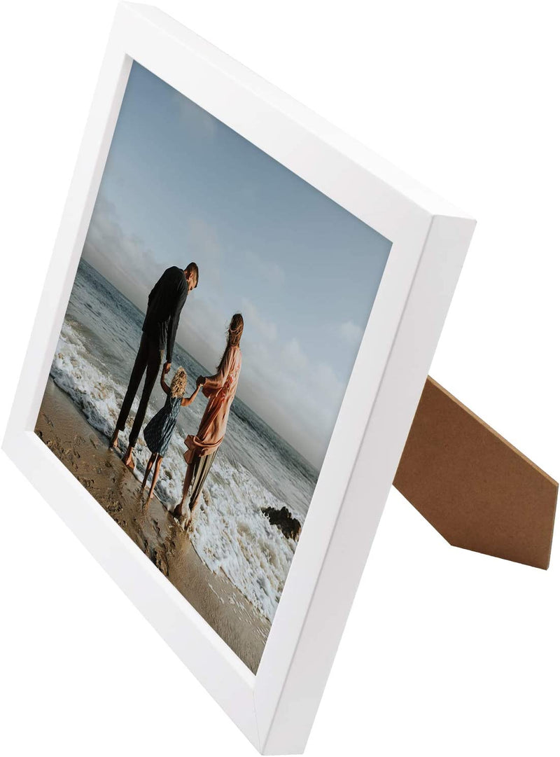 Golden State Art, 8X10 White Picture Frame Made of 100% Solid Pine Wood and Tempered Glass, Display for 8X10 Picture without Mat (Windows 7.5X9.5 Inch)-Table Top or Wall Display, 1 Pack Home & Garden > Decor > Picture Frames Golden State Art   