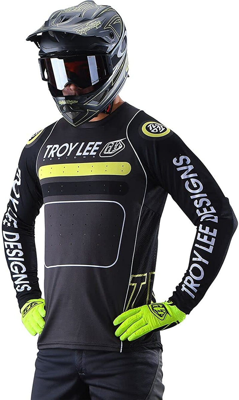 Troy Lee Designs Cycling MTB Bicycle Mountain Bike Jersey Shirt for Men, Sprint Jersey Drop in SRAM Sporting Goods > Outdoor Recreation > Cycling > Cycling Apparel & Accessories Troy Lee Designs Black/Green XX-Large 