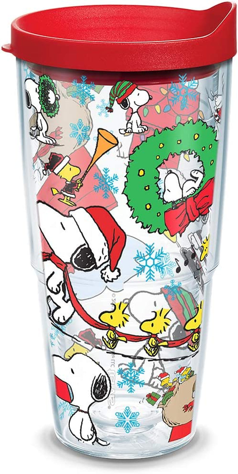 Tervis Peanuts Christmas Collage Made in USA Double Walled Insulated Tumbler Cup Keeps Drinks Cold & Hot, 24Oz, Classic Home & Garden > Kitchen & Dining > Tableware > Drinkware Tervis 24oz  