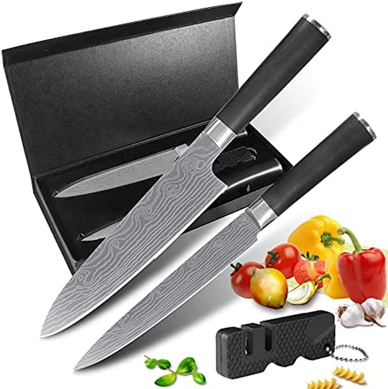 Cute Knife Set Includes 3 Kitchen Knives, Ceramic Peeler and Multipurpose Scissor, Dishwasher Safe, Good for Beginners Home & Garden > Kitchen & Dining > Kitchen Tools & Utensils > Kitchen Knives Hannah's Kitchen 3PCS/Black  