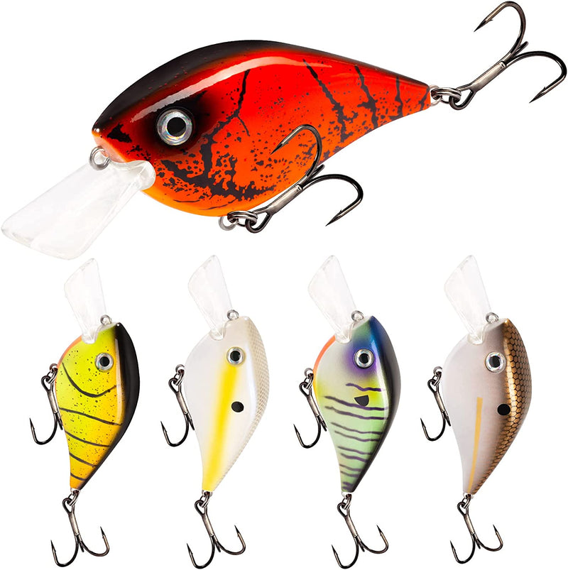 Basskiller Crankbaits Fishing Lures，Square Bill Crankbait，Bass Fishing Lure，Floating Erratic Action Muskie Fishing Lures，3D Eyes Fishing Gear Trout Lure for Shallow Water，Freshwater，Saltwater Sporting Goods > Outdoor Recreation > Fishing > Fishing Tackle > Fishing Baits & Lures basskiller Yellow  