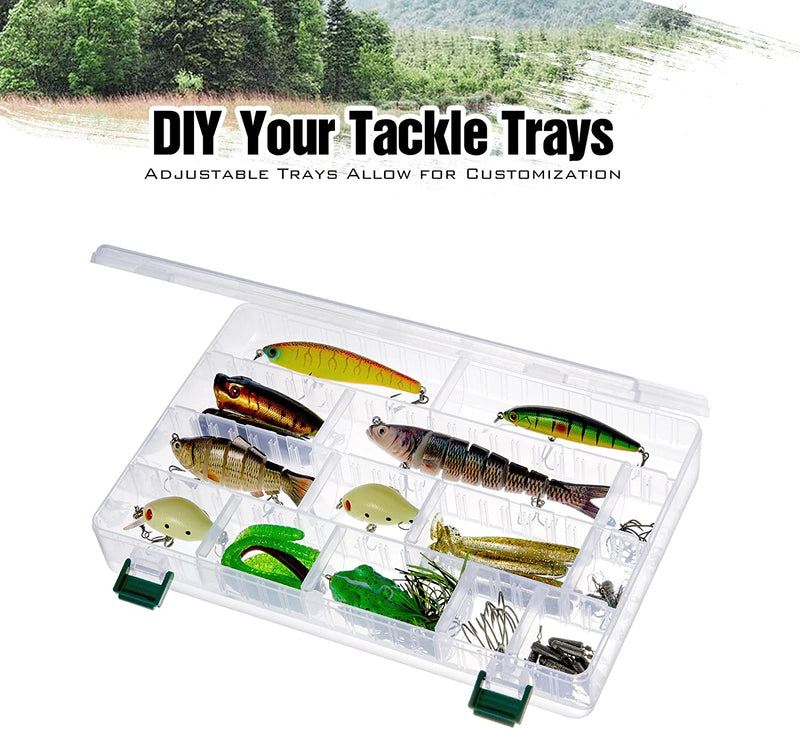 Piscifun Fishing Tackle Trays, Plastic Clear Fishing Storage Tackles Boxes with Removable Dividers, Fish Tackle Storage Trays Organizer - 2 Packs /4 Packs Tackle Trays Sporting Goods > Outdoor Recreation > Fishing > Fishing Tackle Piscifun   