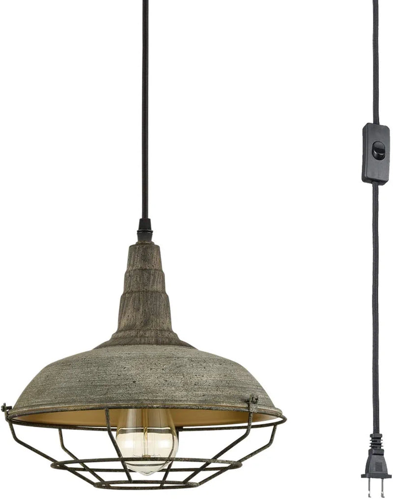 DANSEER Farmhouse Plug in Pendant Light with 16 Feet Hanging Cord Hanging Lighting Fixture Home & Garden > Lighting > Lighting Fixtures DANSEER   