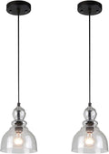 Ciata Lighting Farmhouse Pendant Lights for Kitchen Island in Oil Rubbed Bronze Hanging Light Fixture with Hand-Blown Clear Seeded Glass (2 Pack) Home & Garden > Lighting > Lighting Fixtures Ciata Oil-Rubbed Bronze  