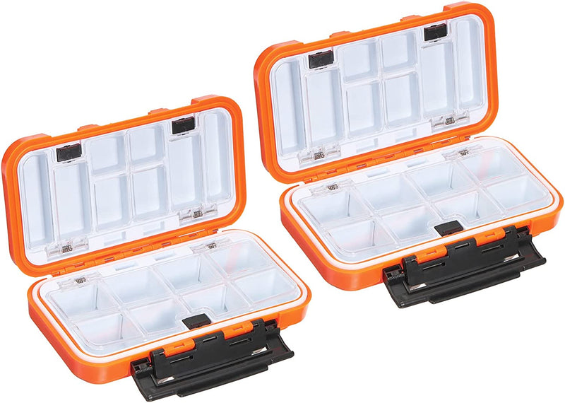 PATIKIL Waterproof Fishing Lure Box, 2 Pack Two-Sided Plastic Fish Tackle Bait Case Storage Container, Black Sporting Goods > Outdoor Recreation > Fishing > Fishing Tackle PATIKIL Orange  