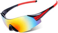 Aiwhlmn Cycling Glasses UV400 Outdoor Sports Eyewear Fashion Frameless Bike Bicycle Sunglasses MTB Goggles Riding Equipment Sporting Goods > Outdoor Recreation > Cycling > Cycling Apparel & Accessories Aiwhlmn Black Red  