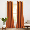 RYB HOME Black Velvet Curtains for Bedroom, Light Blocking Winds & Nosie Dampening Window Curtain Drapes Energy Saving Elegant Home Decoration for Kitchen Living Room, W52 X L84 Inches, 2 Panels Set Home & Garden > Decor > Window Treatments > Curtains & Drapes RYB HOME Orange W52 x L108 
